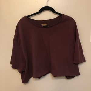 Simple loose  maroon crop top